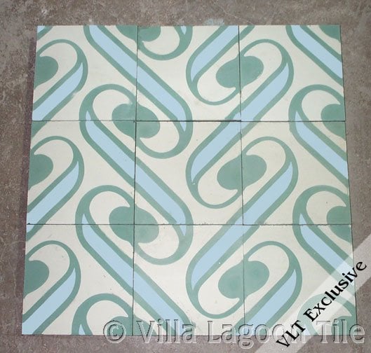 Surf Cement Tiles Villa Lagoon Surf Aqua Beach House Floor Tile
