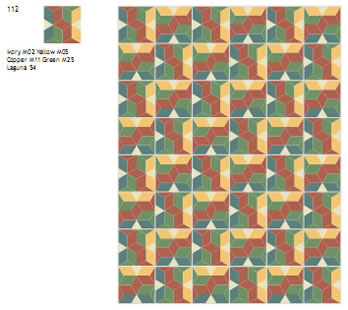 Multi color cement tile layout 1