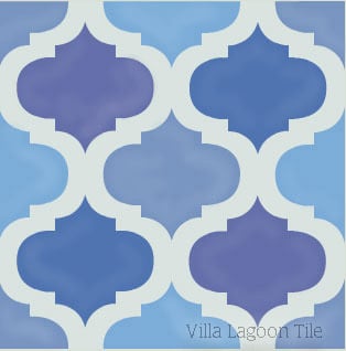 Custom Salamanca Custom Salamanca cement tile in blues.