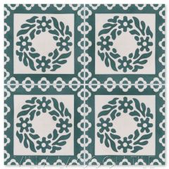 "Rhone Forêt" French floral cement tile field from Villa Lagoon Tile and Christina Salway.