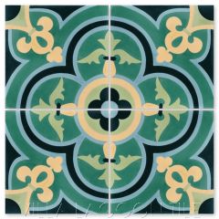 "Caprice Grove" Bold Spanish Cement Tile, by Villa Lagoon Tile.