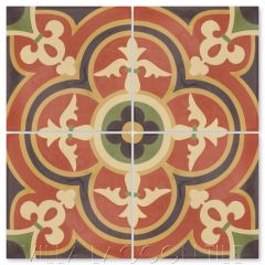 "Caprice Spice" Bold Spanish Cement Tile, by Villa Lagoon Tile.
