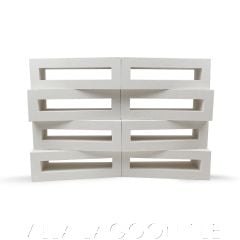"Corsica" Natural White Geometric Breeze Blocks, by Villa Lagoon Tile.