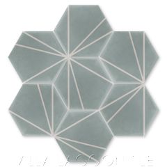 "Crow's Feet Lexington" Modern Hex Cement Tile, from Villa Lagoon Tile.