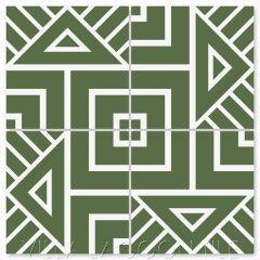 "Decorama Rainforest and White" Modern Geometric Cement Tile by Neyland Design, from Villa Lagoon Tile.