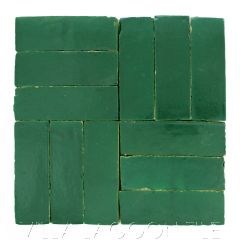 "Emerald Green" Bejmat Zellige, a Moroccan Mosaic Tile, from Villa Lagoon Tile.