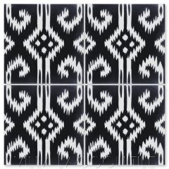 "Ikat D Black & White" Modern Fabric-Style Cement Tile, from Villa Lagoon Tile.