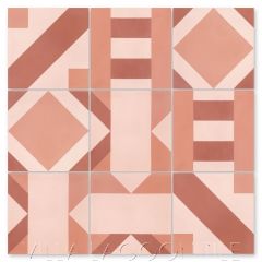 "La Plaza Sunset" Modern Geometric Cement Tile by Neyland Design, from Villa Lagoon Tile.