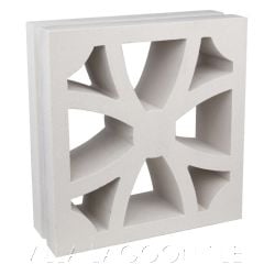 "Large Catalina" Natural White Geometric Breeze Blocks, by Villa Lagoon Tile.
