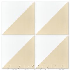 "Man Overboard Ancestral Cream & White" Geometric Cement Tile, from Villa Lagoon Tile.