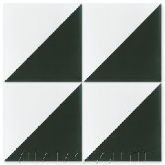 "Man Overboard Ponderosa & White" Geometric Cement Tile, from Villa Lagoon Tile.