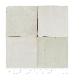 Square Glazed Zellige in Oyster Shell