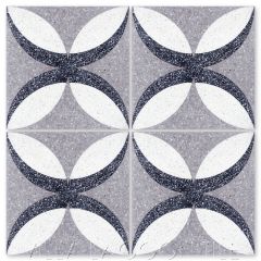 "Petalos Pebble Terrazzo" Geometric Cement Tile, from Villa Lagoon Tile.