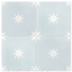 "Pleiades A in Powder Blue" Star Field Cement Tile, from Villa Lagoon Tile.