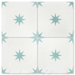 "Pleiades A in Seaglass" Star Field Cement Tile, from Villa Lagoon Tile.