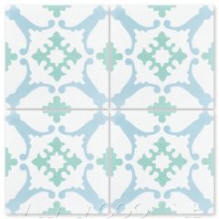 "San Antonio Nassau" Traditional Floral Cement Tile, from Villa Lagoon Tile.