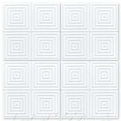 "Square Wave" Geometric Relief Cement Tile in White (SB-1000), by Villa Lagoon Tile.