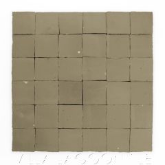 "Terre Nue" Small Square Glazed Zellige on a 12" Mat, a Moroccan Mosaic Tile, from Villa Lagoon Tile.