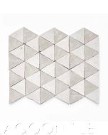 Glazed Zellige Mosaic Mat Triangles in Meringue and Oyster Shell