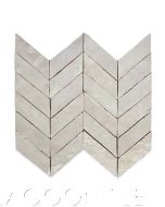 Glazed Zellige Mosaic Mat Chevrons in Meringue, from Villa Lagoon Tile.