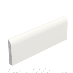 Bullnose Cement Tile in White (SB-1000), by Villa Lagoon Tile.