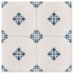 "Normandie Marine" French floral cement tile field from Villa Lagoon Tile by Christina Salway.