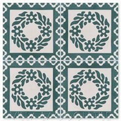 "Rhone Forêt" French floral cement tile field from Villa Lagoon Tile and Christina Salway.