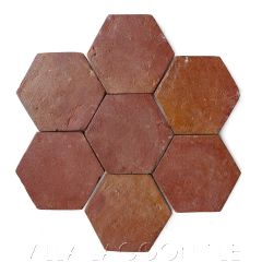 6" Hex Lacquered Tuscany Terracotta Tile (16mm)