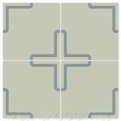 "A-Plus One Gray Green" Modern Geometric Cement Tile by Neyland Design, from Villa Lagoon TIle.