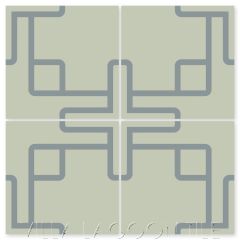 "A-Plus Two Gray Green" Modern Geometric Cement Tile by Neyland Design, from Villa Lagoon TIle.