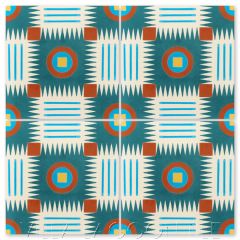 "African Check in Moonlit Sky" Modern Geometric Cement Tile by Cressida Bell, from Villa Lagoon Tile.