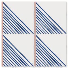 "Algiers Blue Coral" Modern Geometric Cement Tile, from Dekar Design and Villa Lagoon Tile.