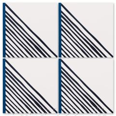 "Algiers Channel Blue" Modern Geometric Cement Tile, from Dekar Design and Villa Lagoon Tile.