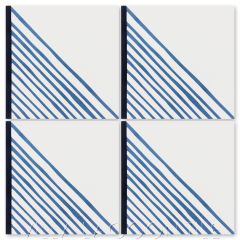"Algiers Stone Blue" Modern Geometric Cement Tile, from Dekar Design and Villa Lagoon Tile.