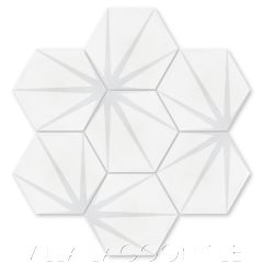 "Alley Dover" Geometric Hex Cement Tile, from Villa Lagoon Tile.