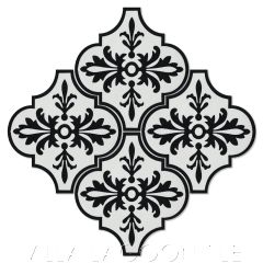 "Porto Black & White" Arabesque Classic Cement Tile, from Villa Lagoon Tile.