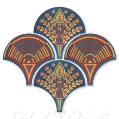 "Artichoke in Berry Blue" Modern Floral Art Deco Cement Tile by Cressida Bell, from Villa Lagoon Tile.