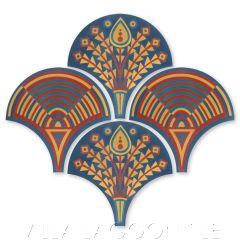 "Artichoke in Berry Blue" Modern Floral Art Deco Cement Tile by Cressida Bell, from Villa Lagoon Tile.
