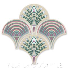 "Artichoke in Camel" Modern Floral Art Deco Cement Tile by Cressida Bell, from Villa Lagoon Tile.