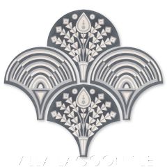 "Artichoke in Cityscape" Modern Floral Art Deco Cement Tile by Cressida Bell, from Villa Lagoon Tile.