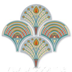 "Artichoke in Misty Gray" Modern Floral Art Deco Cement Tile by Cressida Bell, from Villa Lagoon Tile.