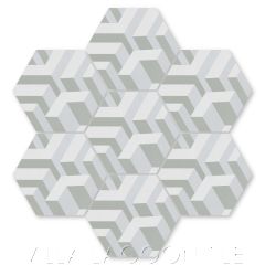 "Bailiwick Fog" Modern Geometric Cement Tile by Neyland Design, from Villa Lagoon Tile.