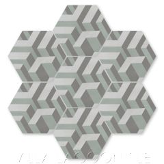 "Bailiwick Lexington" Modern Geometric Cement Tile by Neyland Design, from Villa Lagoon Tile.