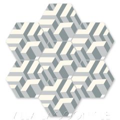 "Bailiwick Mountain" Modern Geometric Cement Tile by Neyland Design, from Villa Lagoon Tile.