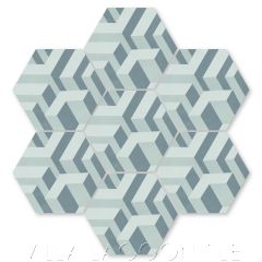 "Bailiwick Velvet Sky" Modern Geometric Cement Tile by Neyland Design, from Villa Lagoon Tile.