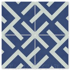 "Balance Admiral" Modern Geometric Cement Tile by Neyland Design, from Villa Lagoon Tile.