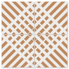 "Bar Code Spiced Chai" Modern Geometric Cement Tile by Neyland Design, from Villa Lagoon Tile.