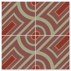"Barkeno Eagle Brown" Modern Geometric Cement Tile by Neyland Design, from Villa Lagoon Tile.