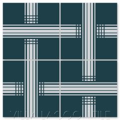 "Barre Aegean Silver" Modern Geometric Cement Tile by Neyland Design, from Villa Lagoon Tile.
