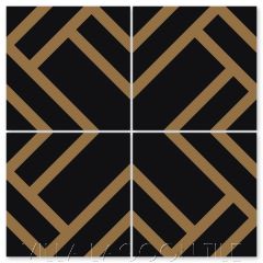 "Basquet Bronze" Modern Geometric Cement Tile by Neyland Design, from Villa Lagoon Tile.